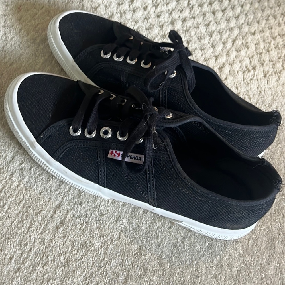 Superga black running shoes size 391/2